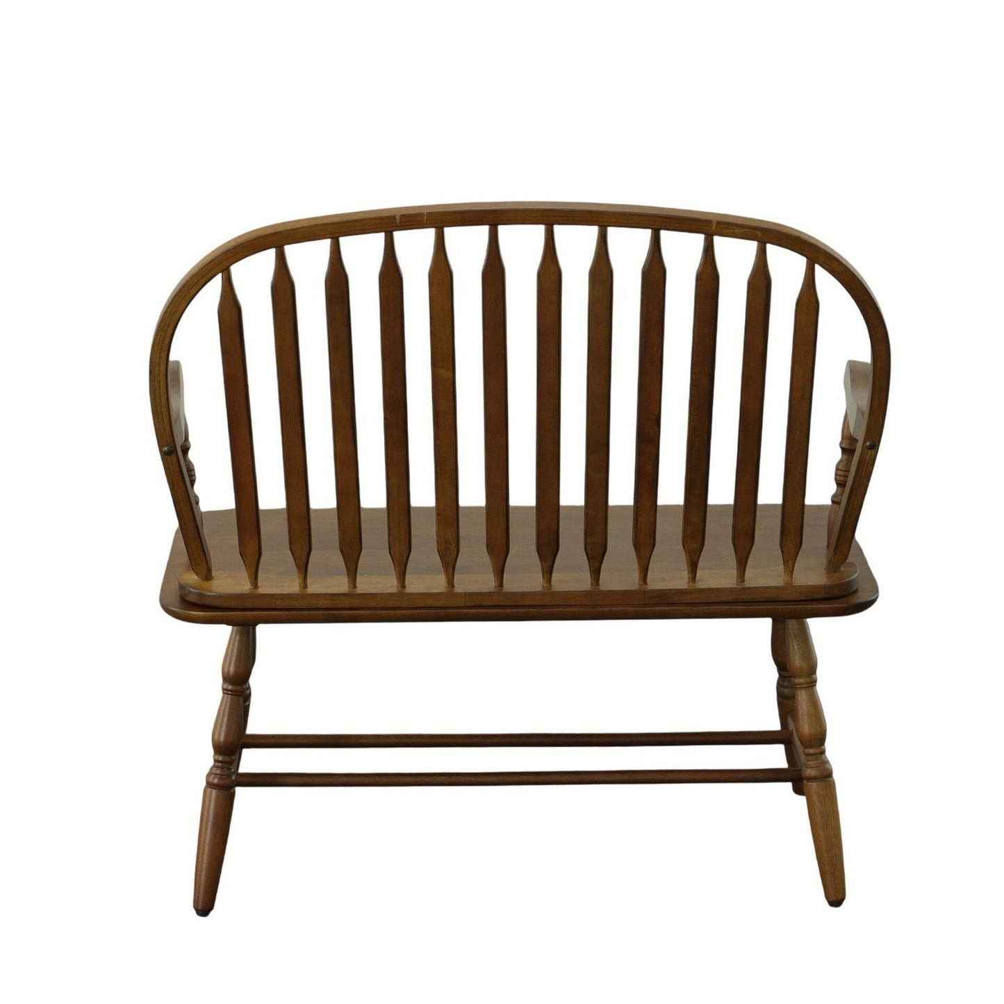 44" Dark Brown Wood Windsor Spindle Back Bench - HomeRoots - Flyclothing LLC