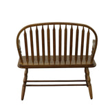 44" Dark Brown Wood Windsor Spindle Back Bench - HomeRoots - Flyclothing LLC