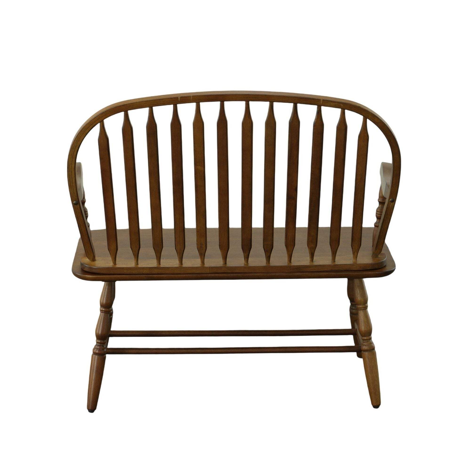 44" Dark Brown Wood Windsor Spindle Back Bench - HomeRoots - Flyclothing LLC