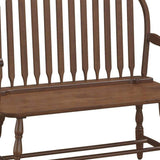 44" Dark Brown Wood Windsor Spindle Back Bench - HomeRoots - Flyclothing LLC