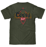 Coors Banquet The Legend Left Chest Front and Back Print T-Shirt - Military Green