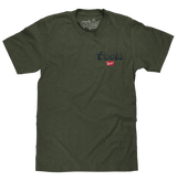Coors Banquet The Legend Left Chest Front and Back Print T-Shirt - Military Green