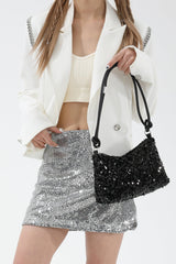 Sequin Double Strap Shoulder Bag - Trendsi