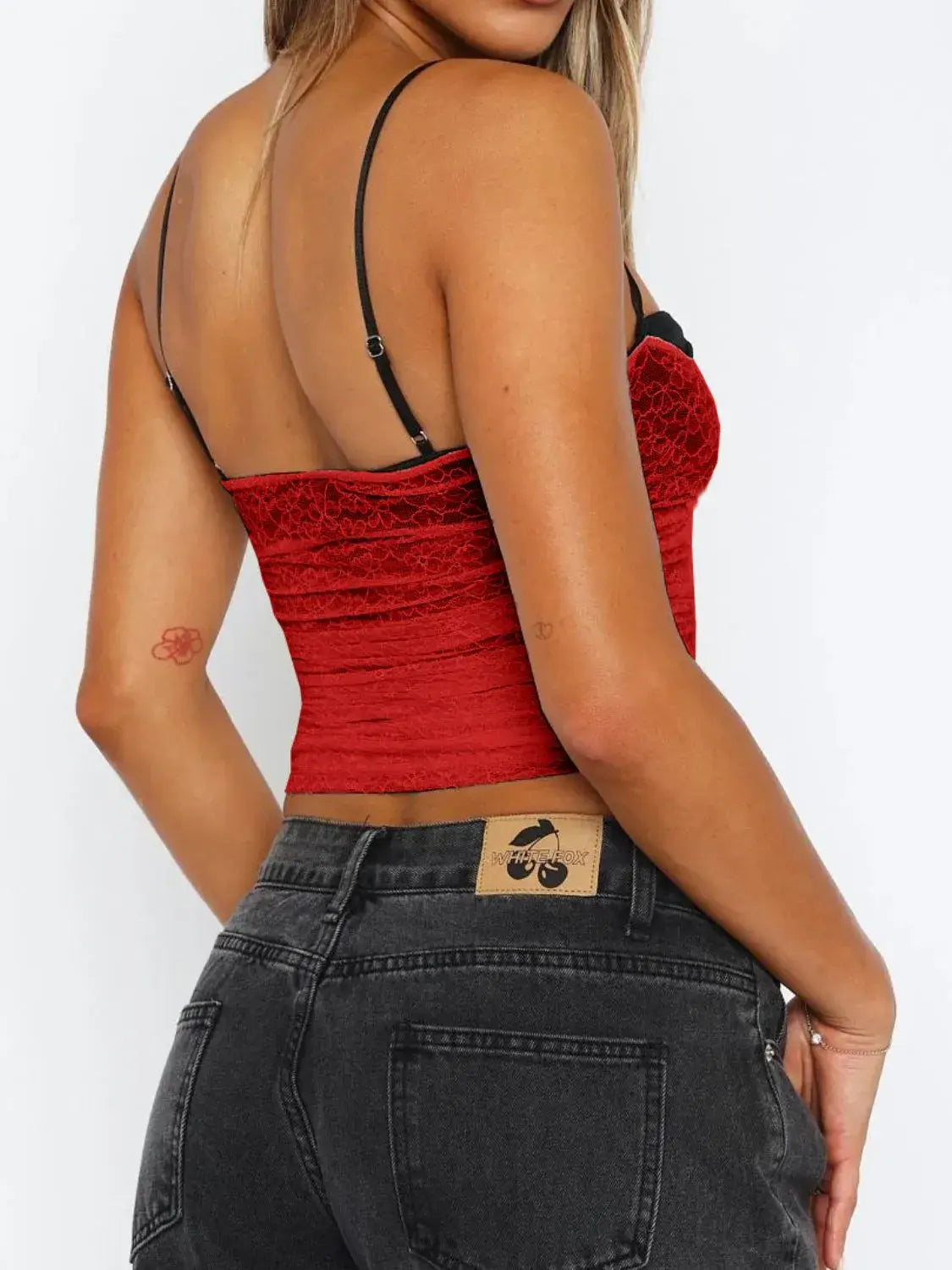 Lace Sweetheart Neck Cami - Trendsi - Flyclothing LLC