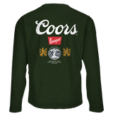 Coors Banquet Double Sided Long Sleeve Beer Logo T-Shirt - Forest Green