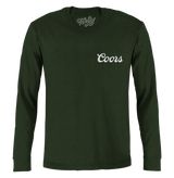 Coors Banquet Double Sided Long Sleeve Beer Logo T-Shirt - Forest Green