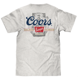 Coors Banquet Beer Front and Back Faded Graphic T-Shirt - Ash Gray