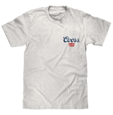 Coors Banquet Beer Front and Back Faded Graphic T-Shirt - Ash Gray