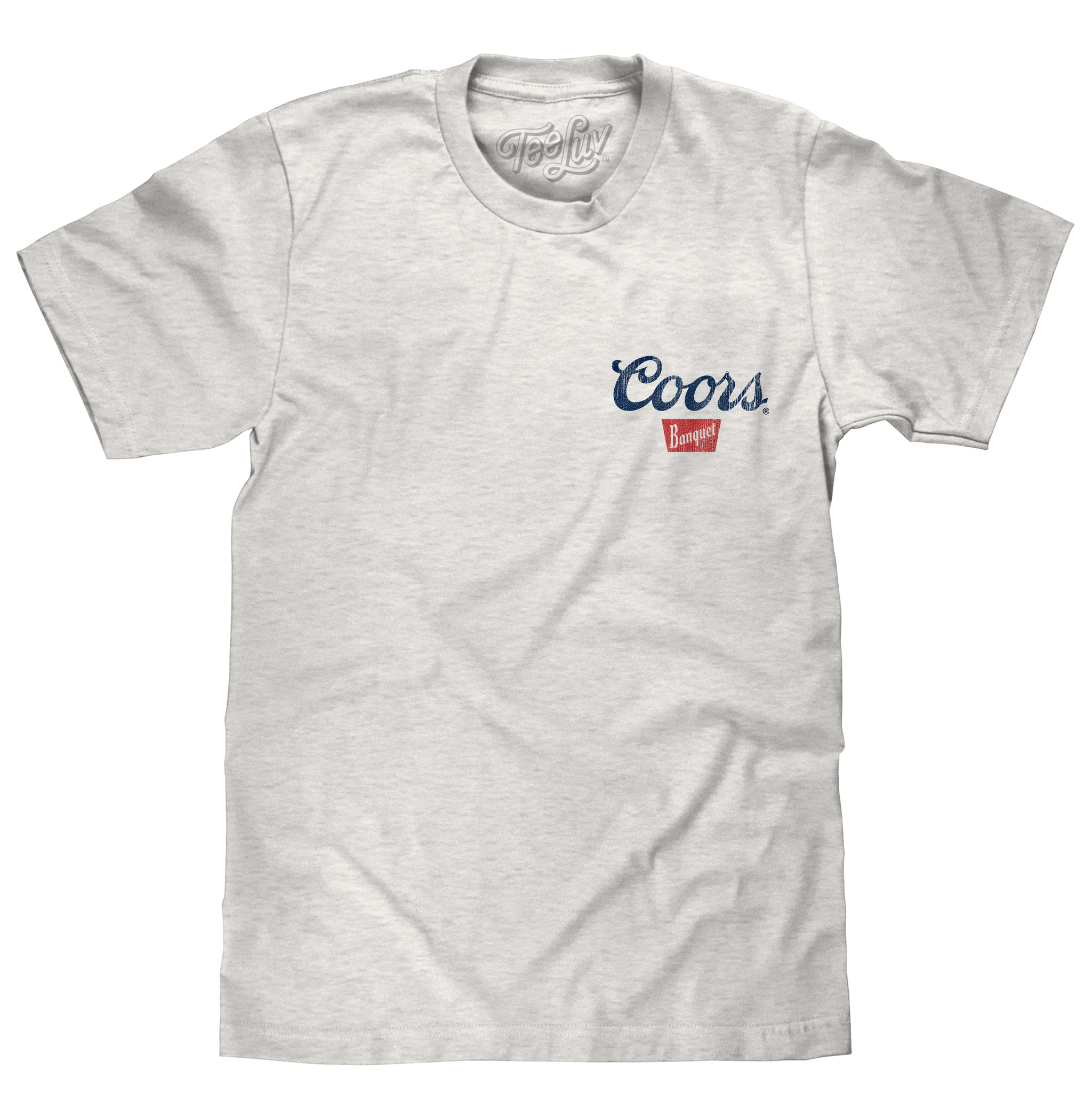 Coors Banquet Beer Front and Back Faded Graphic T-Shirt - Ash Gray