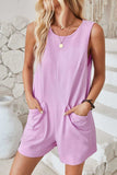 Lovelet Round Neck Sleeveless Romper - Trendsi - Flyclothing LLC