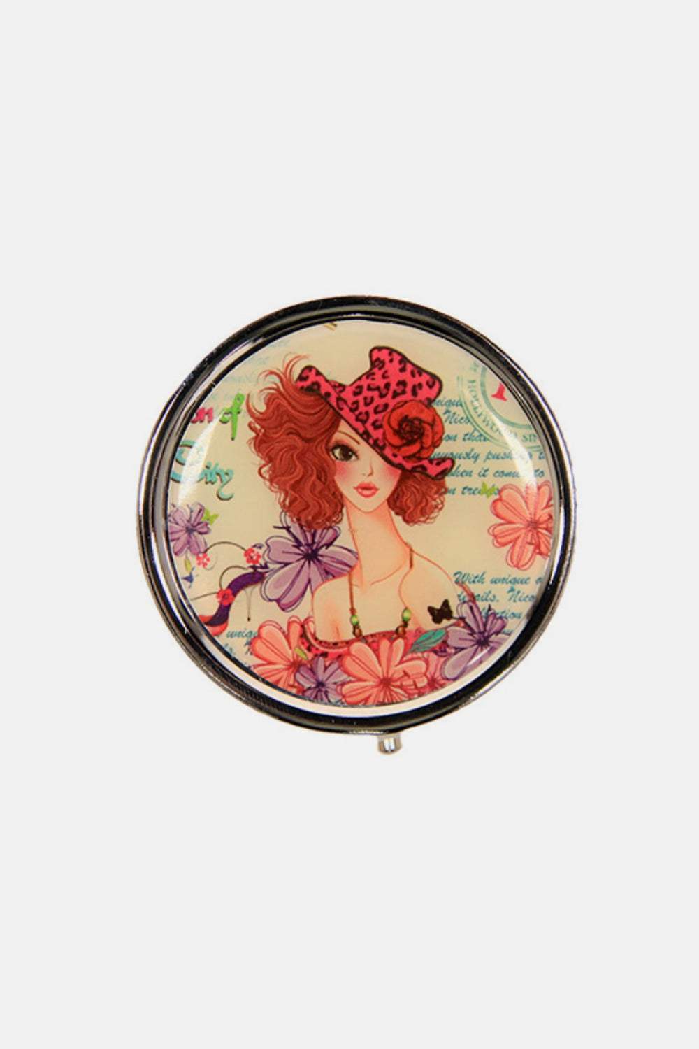 Nicole Lee USA Print Metallic Circular Small Pill Case - Trendsi - Flyclothing LLC