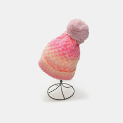 Gradient Knit Hat with Pompom - Trendsi