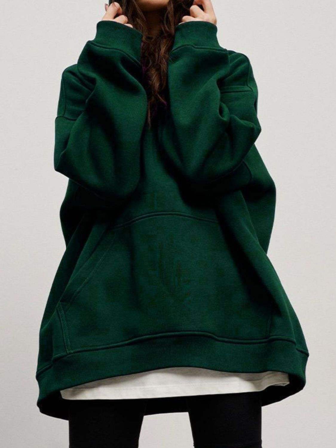 Pocketed Dropped Shoulder Long Sleeve Hoodie - Trendsi - Flyclothing LLC