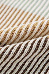 Striped Color Block Round Neck Long Sleeve Sweater - Trendsi - Flyclothing LLC