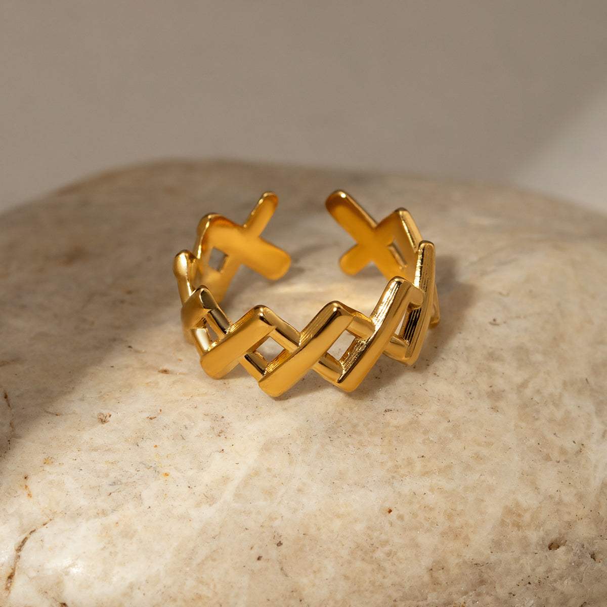 Stainless Steel Cutout Open Ring - Trendsi - Flyclothing LLC