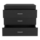 31" Black Wood Three Drawer Dresser - HomeRoots - Flyclothing LLC