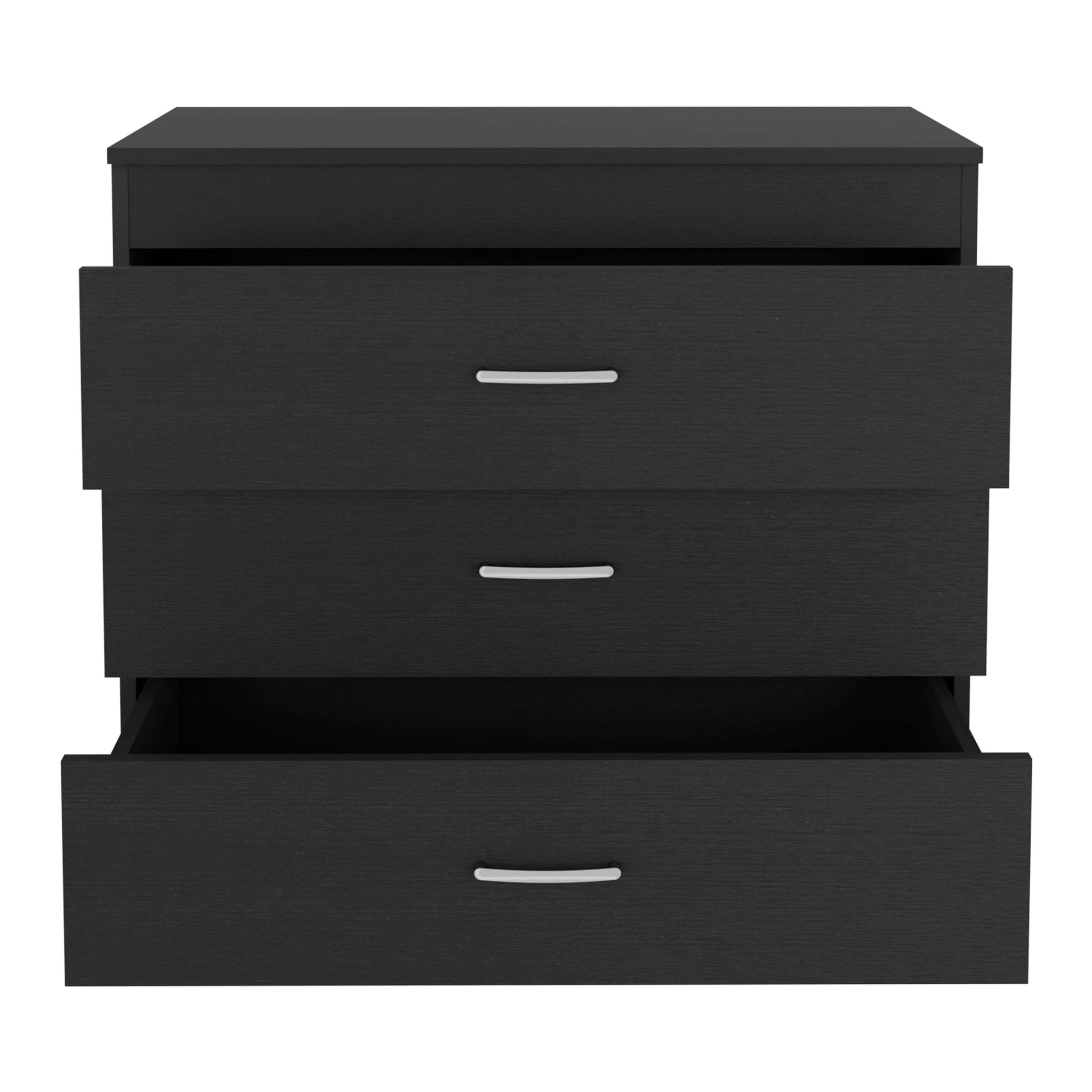 31" Black Wood Three Drawer Dresser - HomeRoots - Flyclothing LLC