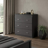 32" Black Wood Three Drawer Dresser - HomeRoots - Flyclothing LLC