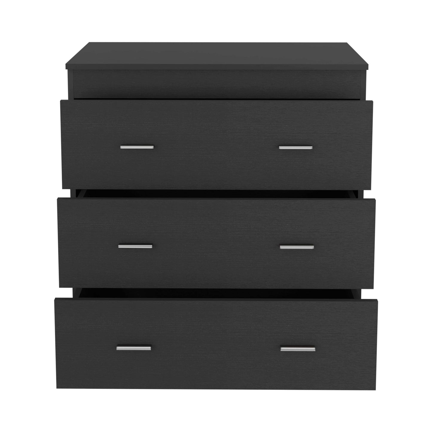 32" Black Wood Three Drawer Dresser - HomeRoots - Flyclothing LLC