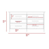 59" Light Gray Wood Six Drawer Double Dresser - HomeRoots - Flyclothing LLC