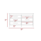 59" Black Wood Six Drawer Double Dresser - HomeRoots - Flyclothing LLC