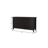 59" Black Wood Six Drawer Double Dresser - HomeRoots - Flyclothing LLC