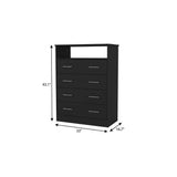 33" Black Wood Four Drawer Dresser - HomeRoots - Flyclothing LLC