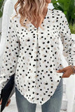 Printed V-Neck Long Sleeve Blouse - Trendsi - Flyclothing LLC