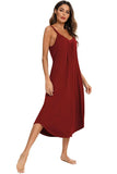 V-Neck Midi Lounge Dress - Trendsi - Flyclothing LLC