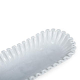 14" White Marble Fluted Trinket Tray - HomeRoots - Flyclothing LLC