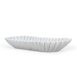 14" White Marble Fluted Trinket Tray - HomeRoots - Flyclothing LLC