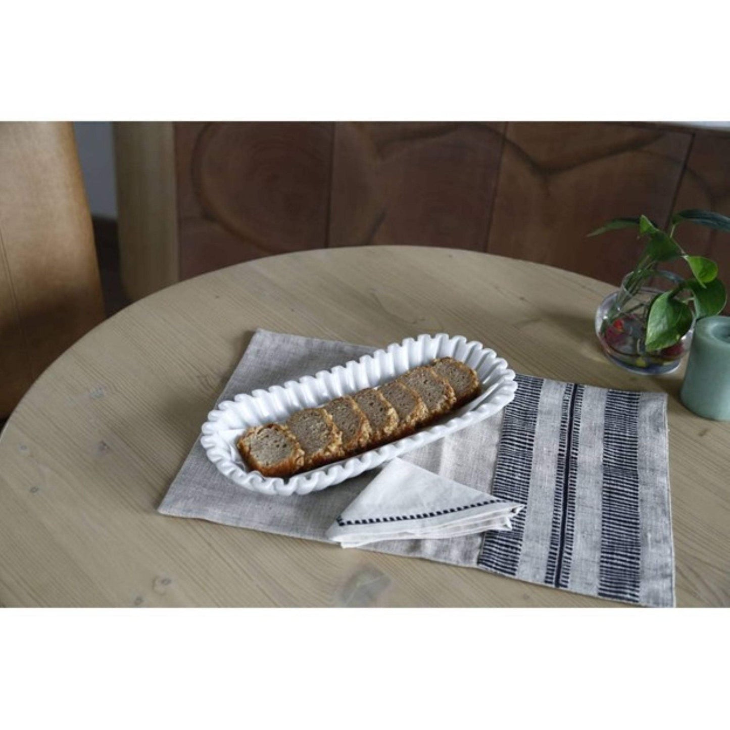 14" White Marble Fluted Trinket Tray - HomeRoots - Flyclothing LLC