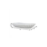 14" White Marble Fluted Trinket Tray - HomeRoots - Flyclothing LLC