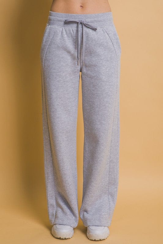 Love Tree Drawstring Wide Leg Sweatpants with Pockets - Trendsi