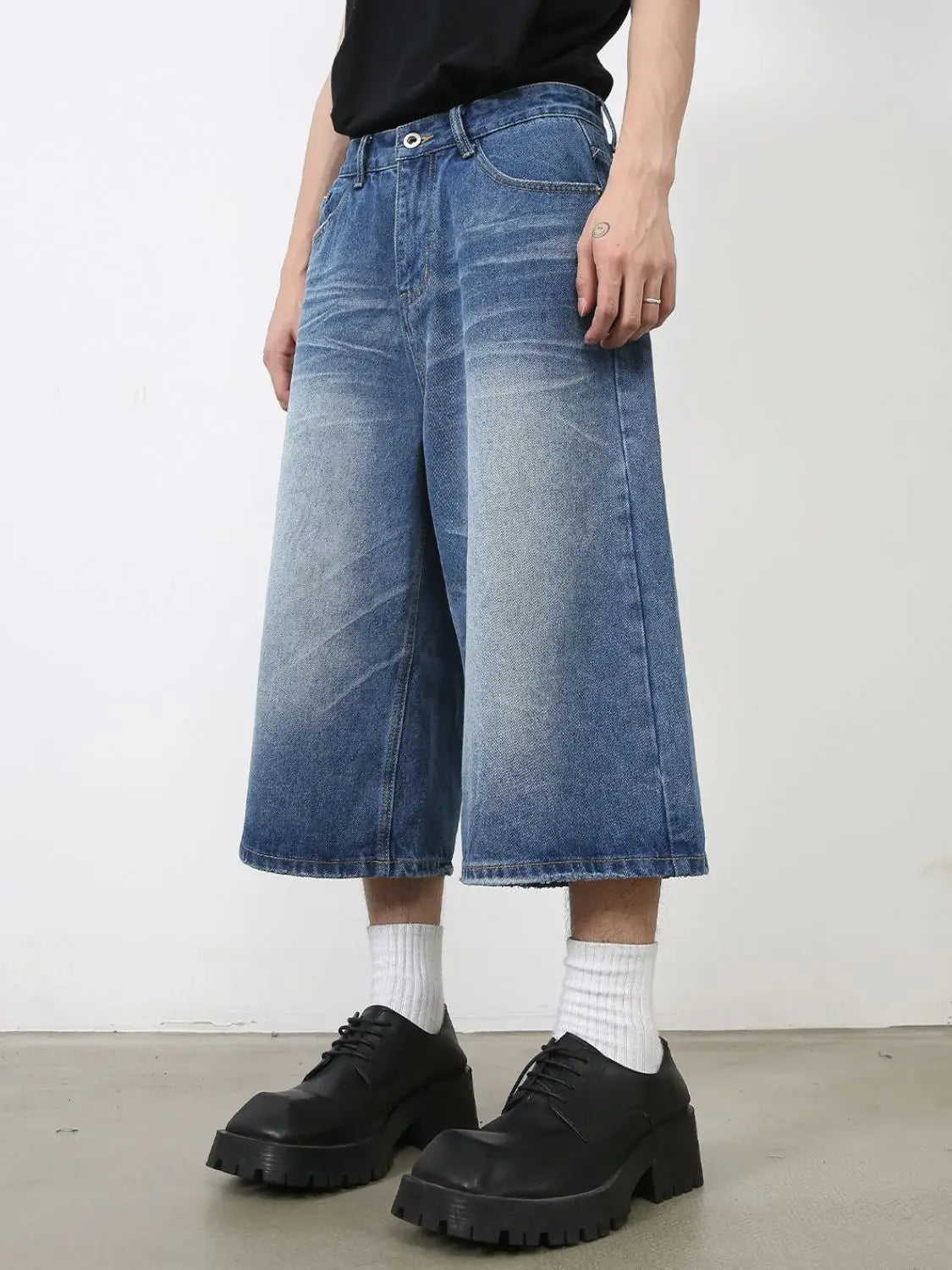 Men's Washed Denim Shorts with Pockets - Trendsi - Flyclothing LLC