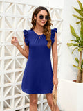Ruffled Round Neck Mini Dress - Trendsi