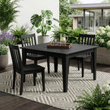 39" Black Heavy Duty Plastic Square Outdoor Dining Table - HomeRoots - Flyclothing LLC