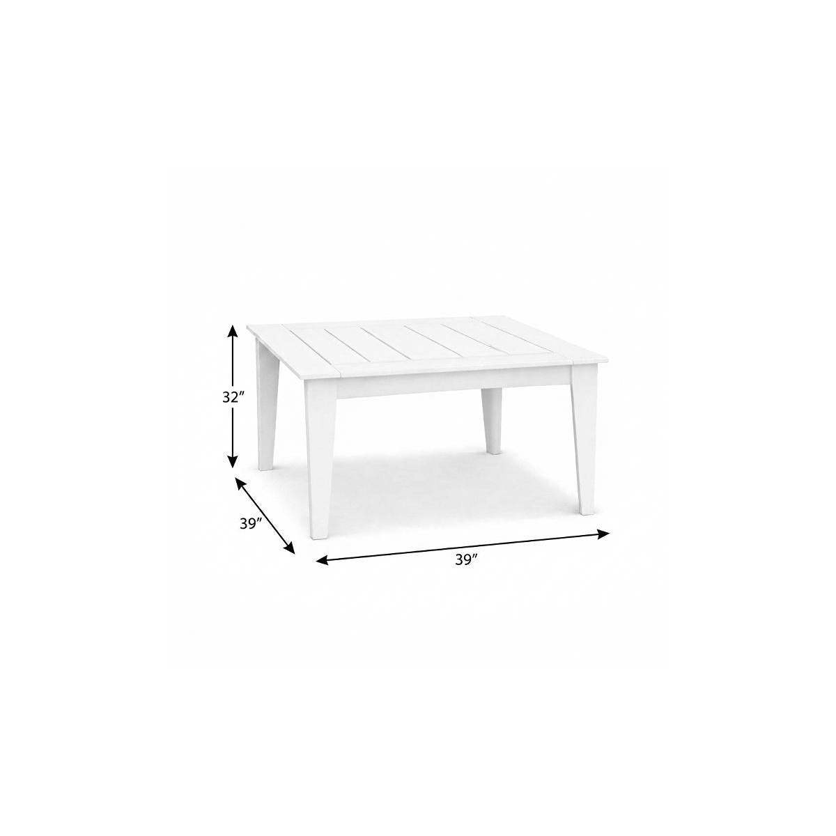 39" White Heavy Duty Plastic Square Outdoor Dining Table - HomeRoots - Flyclothing LLC