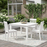 39" White Heavy Duty Plastic Square Outdoor Dining Table - HomeRoots - Flyclothing LLC