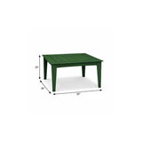 39" Green Heavy Duty Plastic Square Outdoor Dining Table - HomeRoots - Flyclothing LLC