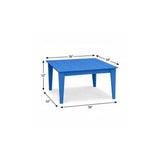 39" Blue Heavy Duty Plastic Square Outdoor Dining Table - HomeRoots - Flyclothing LLC