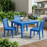 39" Blue Heavy Duty Plastic Square Outdoor Dining Table - HomeRoots - Flyclothing LLC