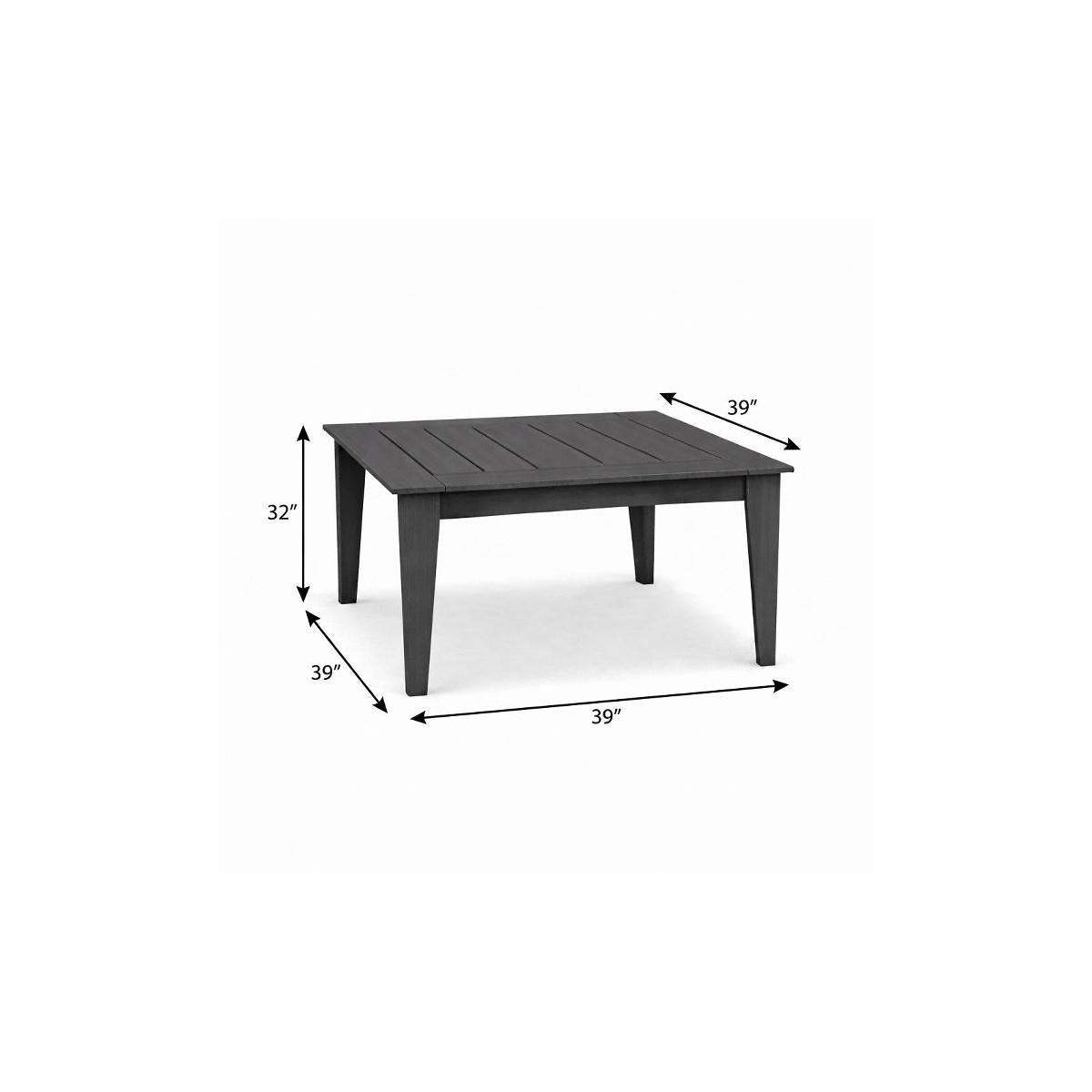 39" Dark Gray Heavy Duty Plastic Square Outdoor Dining Table - HomeRoots - Flyclothing LLC