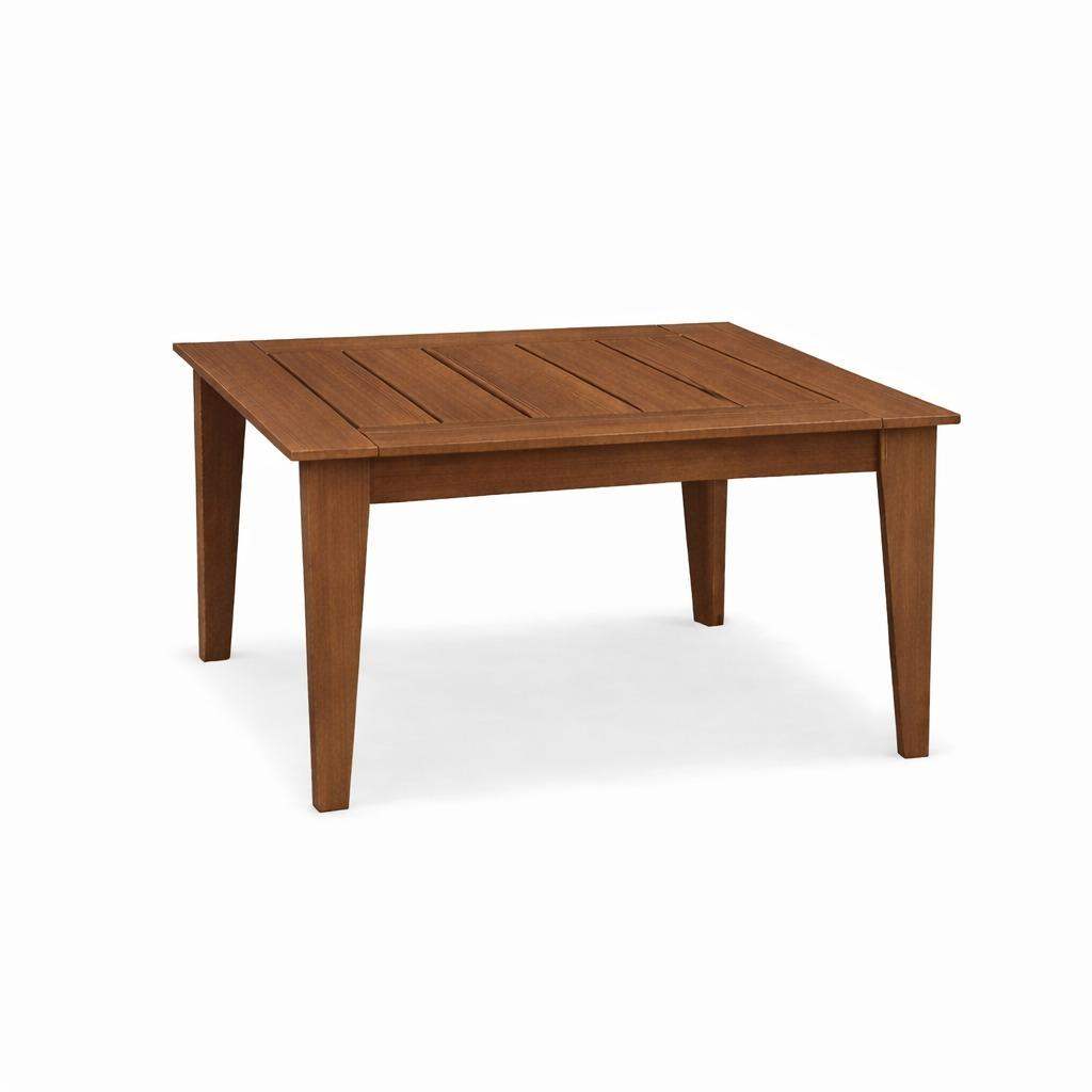 39" Walnut Heavy Duty Plastic Square Outdoor Dining Table - HomeRoots - Flyclothing LLC
