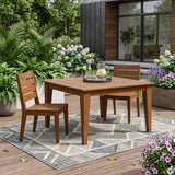 39" Walnut Heavy Duty Plastic Square Outdoor Dining Table - HomeRoots - Flyclothing LLC