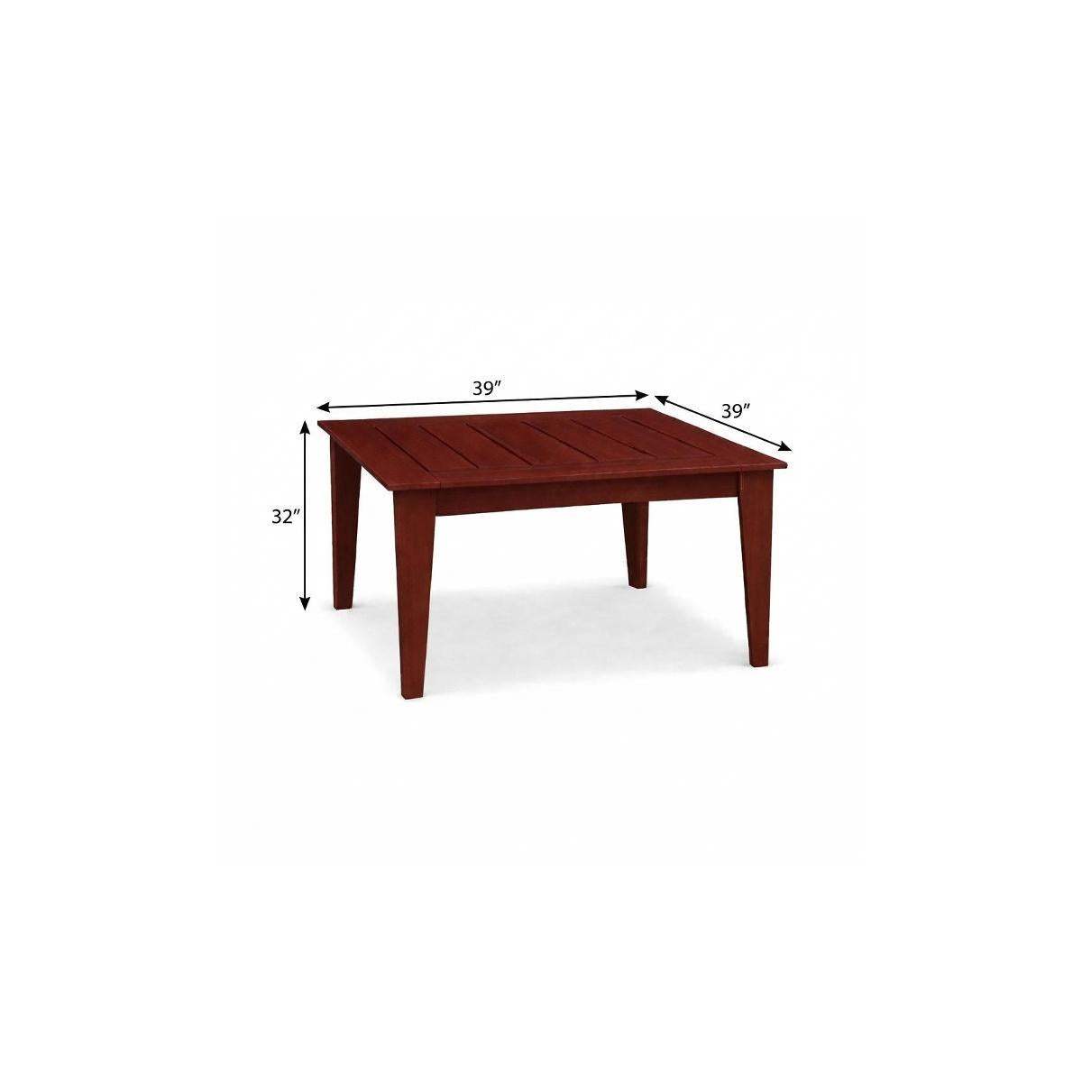 39" Mahogany Heavy Duty Plastic Square Outdoor Dining Table - HomeRoots - Flyclothing LLC