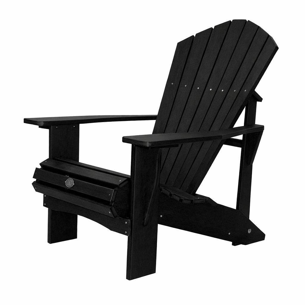 24" Black Heavy Duty Plastic Outdoor Adirondack Chair - HomeRoots - Flyclothing LLC