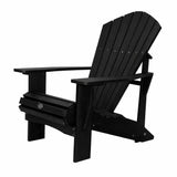 24" Black Heavy Duty Plastic Outdoor Adirondack Chair - HomeRoots - Flyclothing LLC