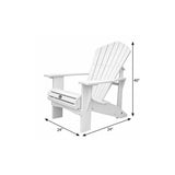 24" White Heavy Duty Plastic Outdoor Adirondack Chair - HomeRoots - Flyclothing LLC