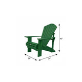 24" Green Heavy Duty Plastic Outdoor Adirondack Chair - HomeRoots - Flyclothing LLC